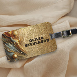 ラグジュアリーグラムグリッターゴールデンスワーズ ラゲッジタグ