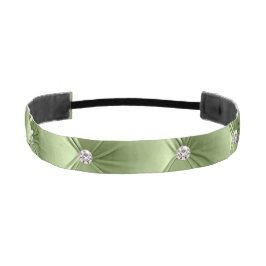 ラグジュアリーグラムセージグリーンベフェイクルベット アスレチックヘッドバンド
