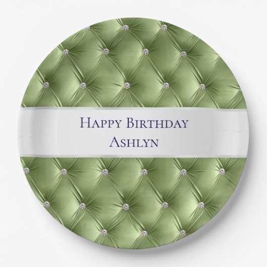 ラグジュアリーグラムセージグリーンベフェイクルベット ペーパープレート (正面)