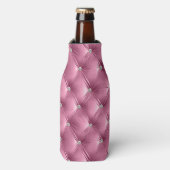 ラグジュアリーグラムソフトピンクベルベフェイクットクリスマス ボトルクーラー (ボトル正面)