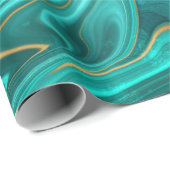 ラグジュアリーグラムターコイズブライト抽象芸術パターン ラッピングペーパー (ロールコーナー)