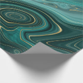 ラグジュアリーグラムターコイズ抽象芸術パターン ラッピングペーパー (角)