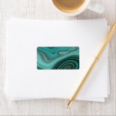 ラグジュアリーグラムターコイズ抽象芸術パターン ラベル (インサイチュ)