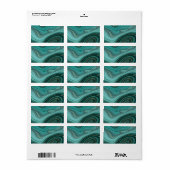 ラグジュアリーグラムターコイズ抽象芸術パターン ラベル (フルシート)