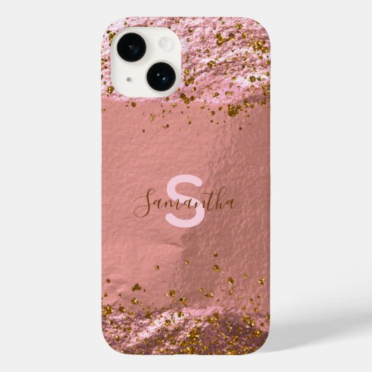 ラグジュアリーグラムバラゴールドフォイルグリッタリーシックスタイリッシュ Case-Mate iPhoneケース (裏面)