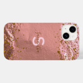 ラグジュアリーグラムバラゴールドフォイルグリッタリーシックスタイリッシュ Case-Mate iPhoneケース (裏面 (横))