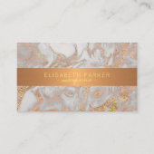 ラグジュアリーグラムバラ金ゴールドグレー大理石メイクアップアーティスト 名刺 (正面)