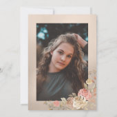 ラグジュアリーグラムピーチフローラ写真卒業パーティー 招待状 (裏面)