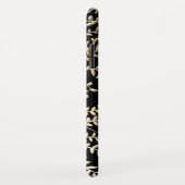 ラグジュアリーグラムブラックと金ゴールドフローラスワーズモノグラム Case-Mate iPhoneケース (裏面/右)