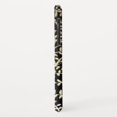 ラグジュアリーグラムブラックと金ゴールドフローラスワーズモノグラム Case-Mate iPhoneケース (裏面/左)