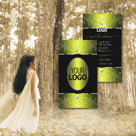 ラグジュアリーグラムブラック華美イエローオーナメント（ロゴ付き） 名刺