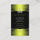 ラグジュアリーグラムブラック華美イエローオーナメント（ロゴ付き） 名刺 (裏面)