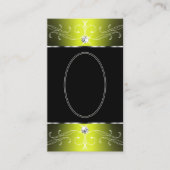 ラグジュアリーグラムブラック華美イエローオーナメント（ロゴ付き） 名刺 (正面)