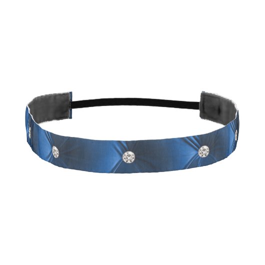 ラグジュアリーグラムブルーフェイクベルベット アスレチックヘッドバンド (正面)