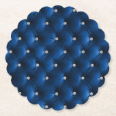 ラグジュアリーグラムブルーフェイクベルベット ペーパーコースター (正面)