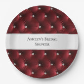 ラグジュアリーグラムレッドフェイクベルベット ペーパープレート (正面)