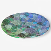 ラグジュアリーグリッタードット&サークルフレッシュアクア ペーパープレート (アングル)