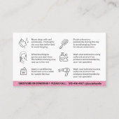 ラグジュアリーグリッターピンクヘアエクステンションア気にフター 名刺 (裏面)