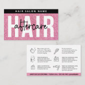 ラグジュアリーグリッターピンクヘアエクステンションア気にフター 名刺 (正面/裏面)