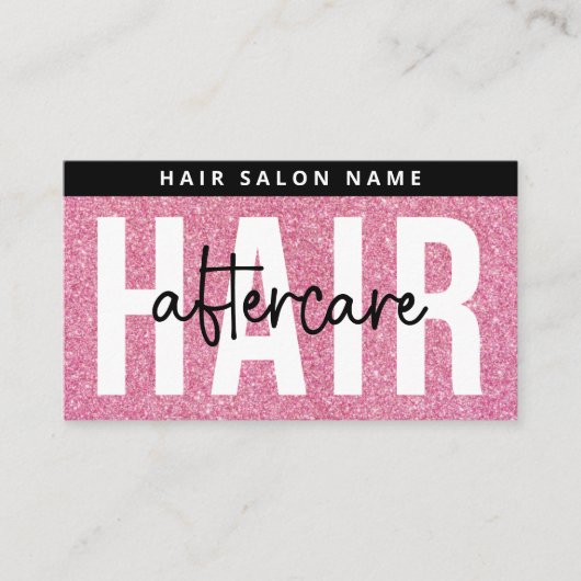 ラグジュアリーグリッターピンクヘアエクステンションア気にフター 名刺 (正面)