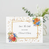 ラグジュアリーグリッターブルーオレンジフローラ保存日 セーブザデート (スタンド正面)