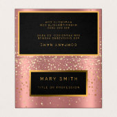 ラグジュアリーグリッター金ゴールドピンクスターズ 名刺 (外部フラット)