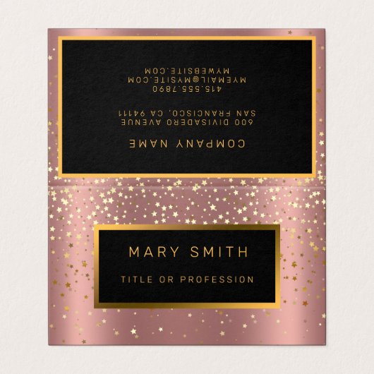 ラグジュアリーグリッター金ゴールドピンクスターズ 名刺 (外部フラット)
