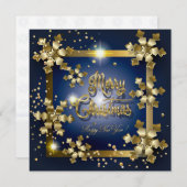 ラグジュアリーグリーティングカードメリークリスマス&新年 (正面/裏面)