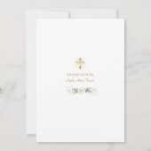 ラグジュアリーグリーナリーホワイトフローラガールオフィケーション 招待状 (裏面)