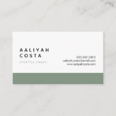 ラグジュアリーグリーンアンドホワイトライフスタイルコーチ 名刺 (正面)