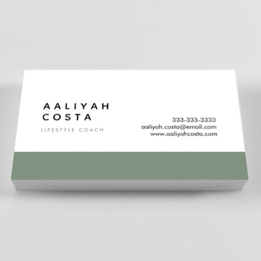 ラグジュアリーグリーンアンドホワイトライフスタイルコーチ 名刺