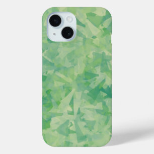 ラグジュアリーグリーンイエローホワイトウォーターカラー抽象芸術アート iPhone 15ケース
