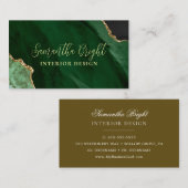 ラグジュアリーグリーンエメラルド名刺 名刺 (正面/裏面)