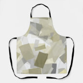 ラグジュアリーグリーングレーホワイトウォーターカラー抽象芸術アート エプロン (正面)