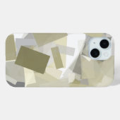 ラグジュアリーグリーングレーホワイトウォーターカラー抽象芸術アート Case-Mate iPhoneケース (裏面 (横))