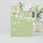 ラグジュアリーグリーンシャンパンフローラ30th Birthday 出欠カード (スタンド正面)