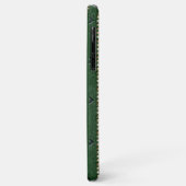 ラグジュアリーグリーンレザーエンベデッドフローラ&スタッド Case-Mate iPhoneケース (裏面/左)