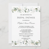 ラグジュアリーグリーン葉金ゴールドブライダルシャワー 招待状 (正面)
