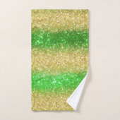 ラグジュアリーグリーン金ゴールドグリッターバスタオルセット バスタオルセット (ハンドタオル)