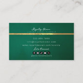 ラグジュアリーグリーン金ゴールドフローラ名刺 名刺 (裏面)