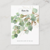 ラグジュアリーグリーン金ゴールドリーフジュエリーディスプレイカード 名刺 (正面)