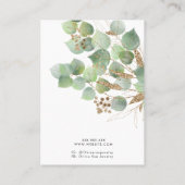 ラグジュアリーグリーン金ゴールドリーフジュエリーディスプレイカード 名刺 (裏面)