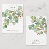 ラグジュアリーグリーン金ゴールドリーフジュエリーディスプレイカード 名刺 (正面/裏面)