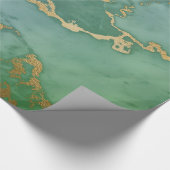 ラグジュアリーグリーン金ゴールド大理石包み紙ギフトラップ ラッピングペーパー (角)