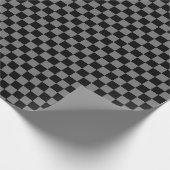 ラグジュアリーグレイ/ブラック市松模様にラッピング紙 ラッピングペーパー (角)