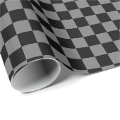 ラグジュアリーグレイ/ブラック市松模様にラッピング紙 ラッピングペーパー (ロールコーナー)