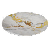 ラグジュアリーグレーと金ゴールドテクスチャホワイトマーブル カッティングボード (角)