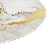 ラグジュアリーグレーと金ゴールドテクスチャホワイトマーブル カッティングボード (角)