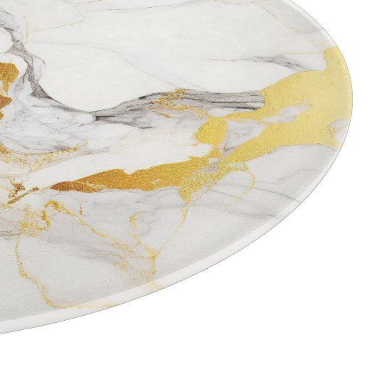 ラグジュアリーグレーと金ゴールドテクスチャホワイトマーブル カッティングボード (角)