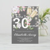 ラグジュアリーグレーシャンパンフローラ30th誕生日パーティー 招待状 (スタンド正面)